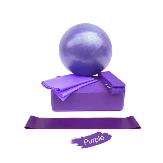 NNEOBA Yoga Starter Kit 5-Piece Yoga Equipment Set Purple